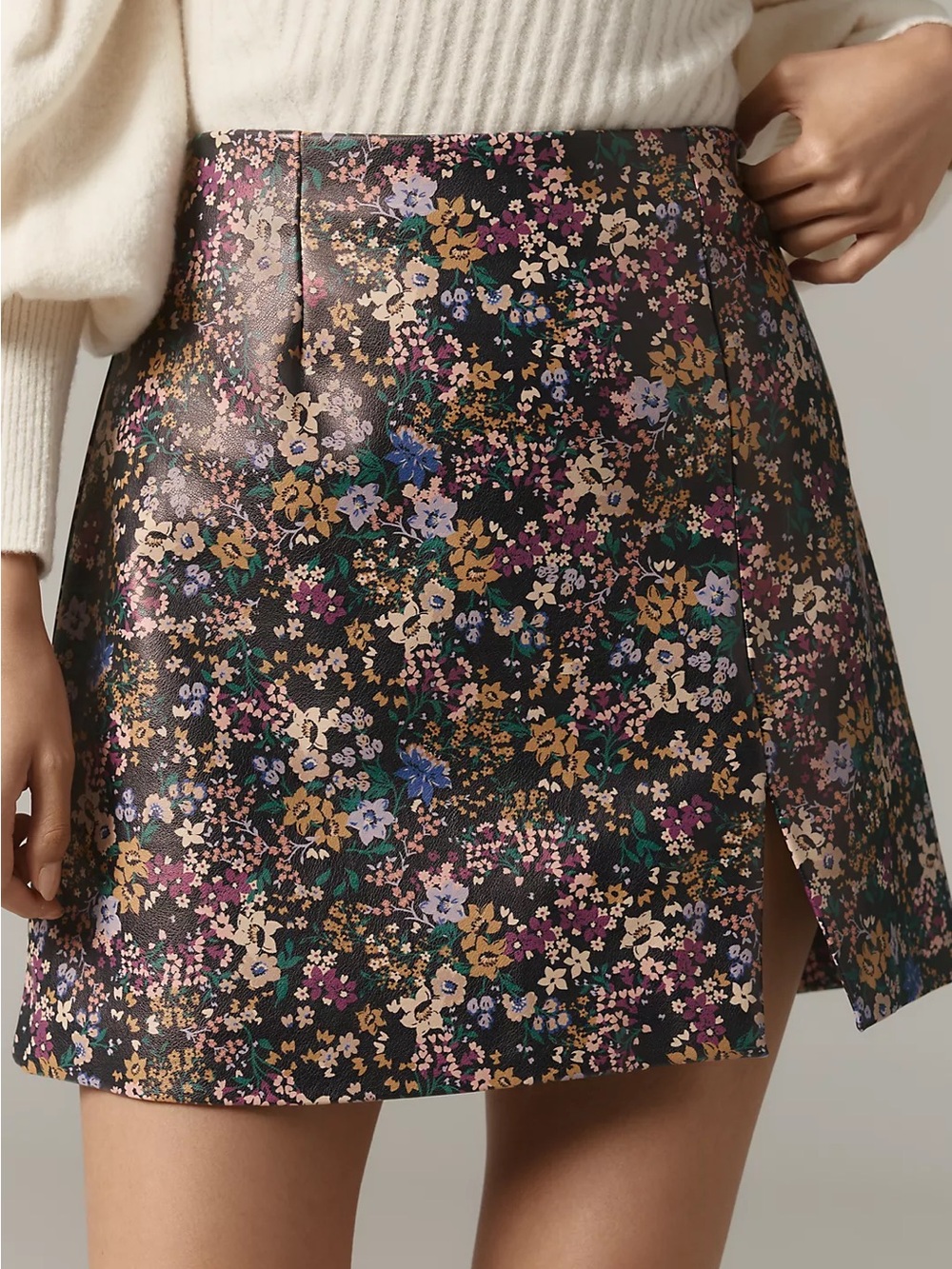 NWOT Maeve Anthropology Faux Leather Mini Skirt
